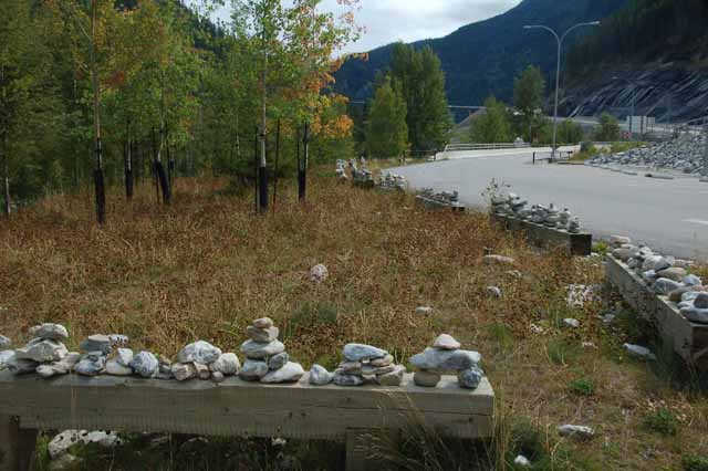 cairns at the Kicking Horse Rest Area
